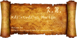Körtvési Martin névjegykártya