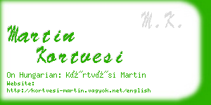 martin kortvesi business card